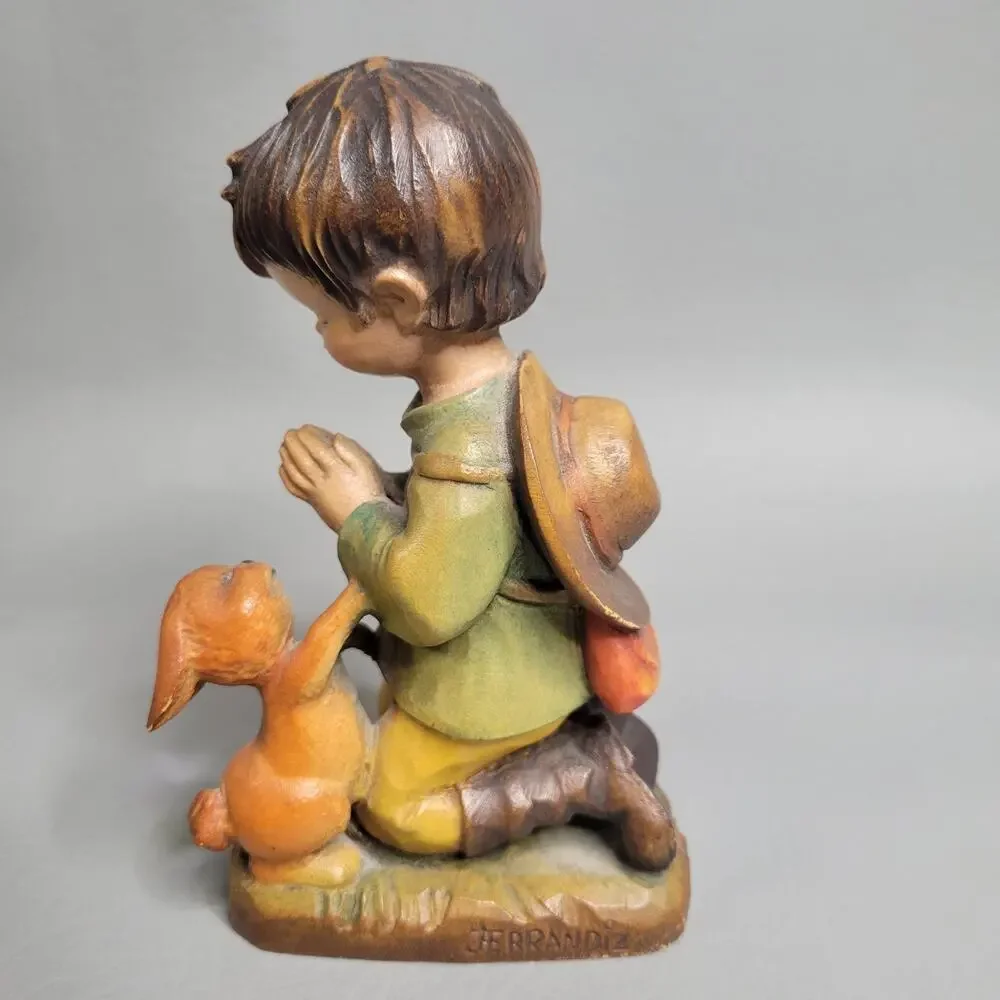 Vtg Anri Ferrandiz Wooden Figurines The Prayer Girl Flowers Summertime Inspector